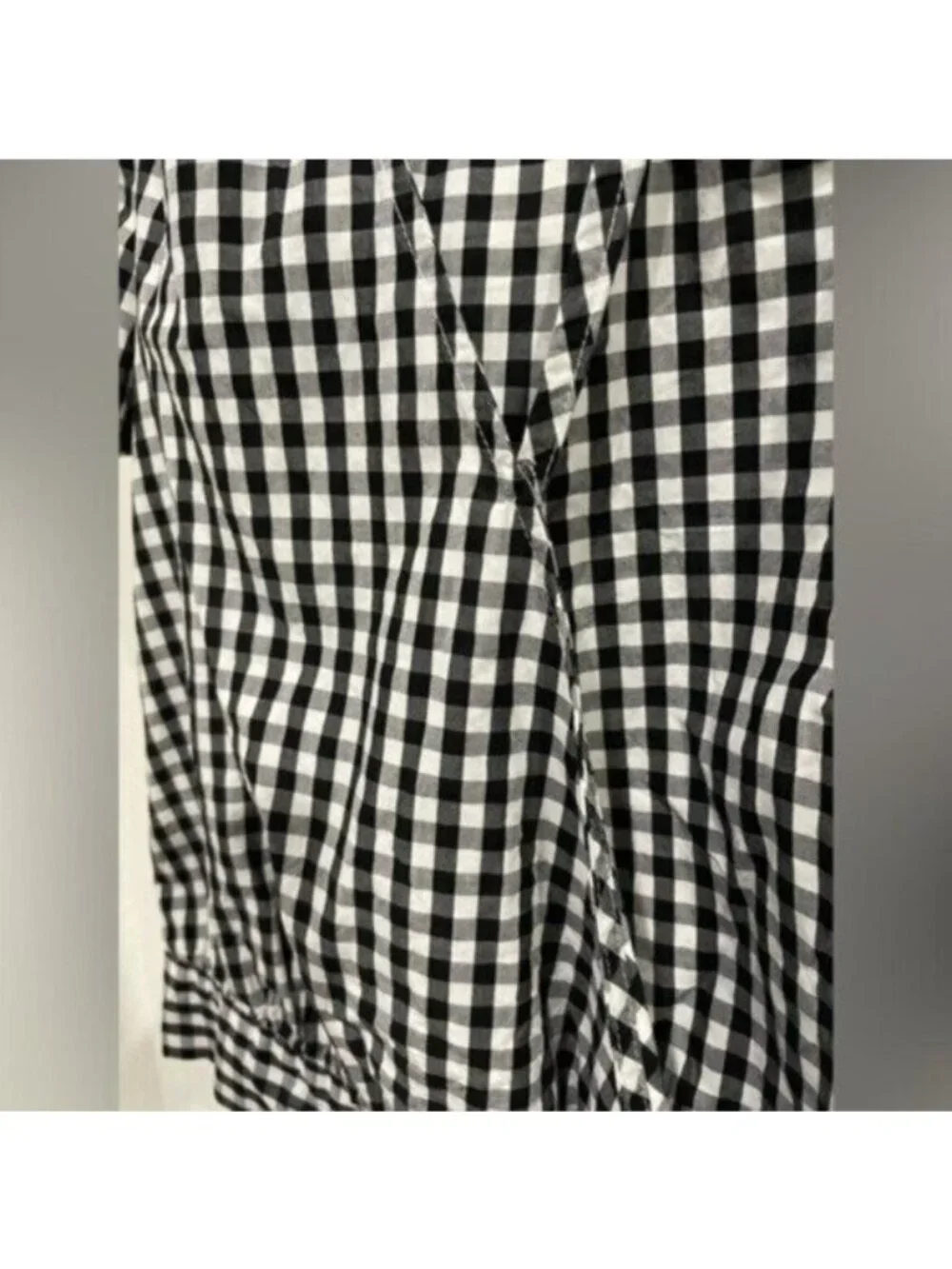 Madewell Gingham Wrap Top Mod Cottagecore Feminine Puff Sleeves